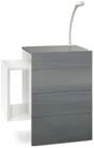 Vladon Nachttisch Queens (Nachttischschrank mit 2 Schubladen, und 1 seitlichem...