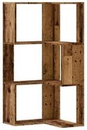 vidaXL B&uuml;cherregal Eck-B&uuml;cherregal 3 B&ouml;den Altholz-Optik 50x50x102cm