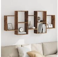 vidaXL Regal, Wandregal Altholz-Optik 159x18x65 cm Holzwerkstoff