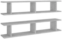 vidaXL Wandregal, Regale 2 Stk. Betongrau 105x18x20 cm Holzwerkstoff