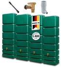 4rain Regentonne SLIM Wandtank-Set 1400 Liter gr&uuml;n