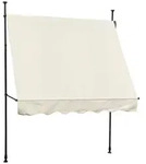 SVITA Klemmmarkise Balkonmarkise, Handkurbel, ohne Bohren, 120x300 cm, Beige...