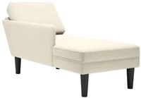 vidaXL Chaiselongue, Chaiselongue mit Kissen und Rechter Armlehne Creme Samt