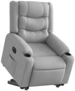 vidaXL Sessel Relaxsessel mit Aufstehhilfe Elektrisch Hellgrau Stoff (1-St)