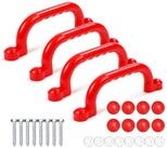 relaxdays Klettergriff Kletterger&uuml;st-Griffe im Set, rot, 4er Pack