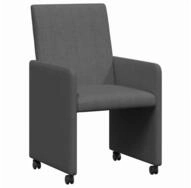 vidaXL Esszimmerstuhl Esszimmerst&uuml;hle mit Rollen 2 pcs Dunkelgrau 57 x 66 x 94...