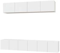 vidaXL TV-Schrank 5-tlg. TV-Schrank-Set Wei&szlig; Holzwerkstoff (5-St)