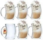 Intirilife Latte-Macchiato-Glas, 6-tlg., Glas, Doppelwandiges Thermo Glas 200ml