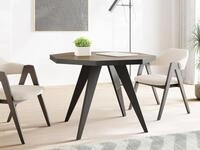 WFL GROUP Esstisch Diamond Black ausziehbar achteckig loft mit schwarzen...