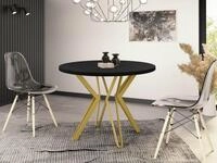 WFL GROUP Esstisch Daisy ausziehbarer rund industrial mit goldenen Metallbeinen...