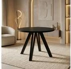 WFL GROUP Esstisch Ravano ausziehbar rund modern mit Schwarzen Holzbeinen (MADE...