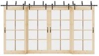 vidaXL T&uuml;rbeschlag, Schiebet&uuml;rbeschlag-Set 427 cm Stahl Schwarz
