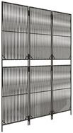 vidaXL Paravent, Raumteiler 3-tlg. Grau Poly Rattan