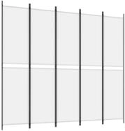 vidaXL Paravent, 5-tlg. Raumteiler Wei&szlig; 250x220 cm Stoff