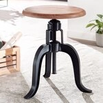 FINEBUY Drehhocker FB81748 Hocker Metall / Holz Massiv 39x62,5x39 cm Dekohocker...