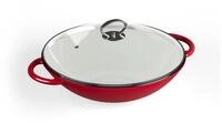 Klarstein Wok Jersey Red Cast Iron Enamel Wok, Gusseisen, Emaille und Edelstahl...