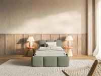 Selsey Kinderbett CLOUDY, mit Lattenrost, und Eck-Kopfteil, Chenille...
