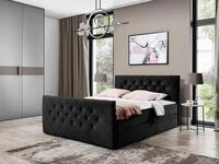 MIRJAN24 Boxspringbett Malaga (Polsterkopfteil, Fu&szlig;teil, Matratze und Topper),