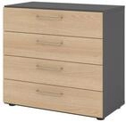HAMMERBACHER H&auml;ngeregisterschrank Regal 2OH 4 Sch&uuml;be graphit/Eiche