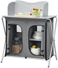 en.casa Campingtisch, Tullinge Campingk&uuml;che 80x50,5x104,5 cm Dunkelgrau