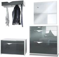 Vladon Garderoben-Set Kolmio, (Garderobenset bestehend aus 1 Schuhschrank, 1