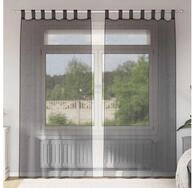 vidaXL Vorhang, Voile Vorh&auml;nge mit Stangentaschen 2 Stk. Schwarz