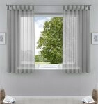 Gardinenbox Gardine (2 St), Schlaufen, transparent, Voile, Transparent Vorhang...