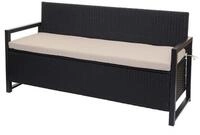 PROREGAL&reg; Poly-Rattan 2er/3er Sitzbank Truhenbank Breite 117cm/164cm