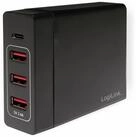 LogiLink LOGILINK USB-Lader, PA0122, 4-fach, 75W, 3x 5V/2,4A USB-A, 1x 5-20V/3A