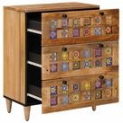 vidaXL Kommode 60 x 33 x 75 cm Kommode Sideboard Natur 60x33x75 cm Massivholz...