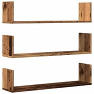 vidaXL Regal Wandregale 3 Stk. Altholz-Optik 80x18x18 cm Holzwerkstoff, 1-tlg.