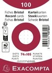 EXACOMPTA Karteikarten 40x Karteikarten A7 dots 100 St&uuml;ck eingeschwei&szlig;t Wei&szlig;