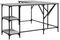 vidaXL Schreibtisch Schreibtisch Grau Sonoma 139x139x75 cm Holzwerkstoff