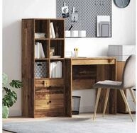 vidaXL Schreibtisch, Schreibtisch mit Schubladen 2 pcs Altholz