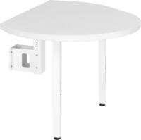 HAMMERBACHER Schreibtisch Anbautisch mit Fu&szlig; 91,5x121cm Wei&szlig;/Wei&szlig;