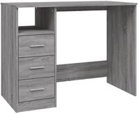 vidaXL Schreibtisch NA Schreibtisch mit Schubladen Grau Sonoma 102x50x76 cm