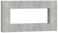 vidaXL TV-Schrank 8-tlg. TV-Schrank-Set Betongrau Holzwerkstoff (8-St)