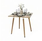 relaxdays Esstisch Eckiger Esstisch mit Bambusbeinen, natur, 75 cm