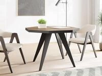 WFL GROUP Esstisch Diamond Black ausziehbar achteckig loft mit schwarzen...