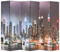 vidaXL Raumteiler Raumteiler klappbar 228 x 170 cm New York bei Nacht, 1-tlg.