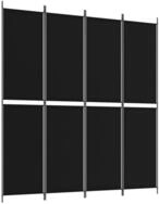 vidaXL Paravent, 4-tlg. Raumteiler Schwarz 200x220 cm Stoff