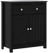 vidaXL Badezimmer-Set Badschrank BERG Schwarz 69,5x34x80 cm Massivholz Kiefer,...
