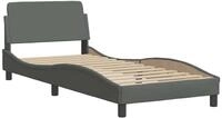 vidaXL Bett Bettgestell Dover Dunkelgrau 90x190 cm Stoff