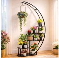 DanDiBo Blumenst&auml;nder Indoor 170 cm Hoch Metall Schwarz Halbrund 96585...