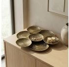 FINEBUY Dekoschale FB77656 Gold Metall 44cm Rund Standdeko Tischdeko Obstschale Deko