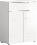 xonox.home Schuhkommode, Wei&szlig; Hochglanz Softclose Melamin Modern 80x97x37 cm