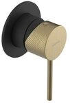 Sapho Duscharmatur ULTRASAN Unterputz-Duscharmatur, 1 Weg, Schwarz matt/Gold...
