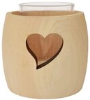 ERST-HOLZ Teelichthalter Zirben Teelichthalter mit Glas und Ausschnitt Stern...