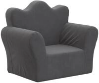 vidaXL Kindersofa, Kinder Schlafsofa Anthrazit Weich Pl&uuml;sch