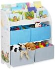 relaxdays Kinderregal mit 4 Stoffboxe, A